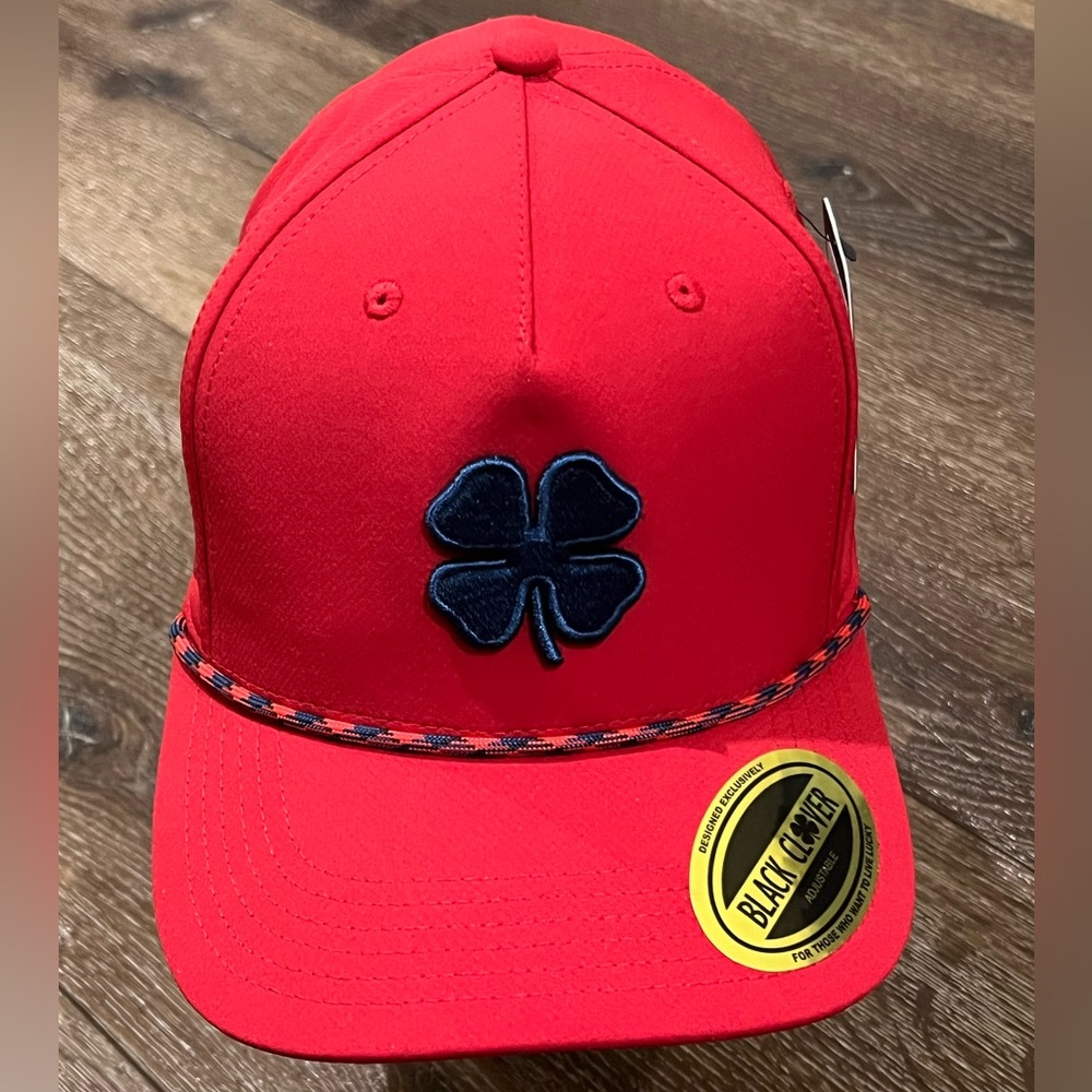 NWT black clover hat by dell technologies Red hat one size